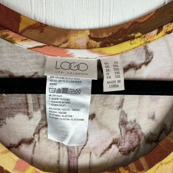 LOGO by Lori Goldstein tunic top size 2XL Yellow gold - Picture 3 of 6